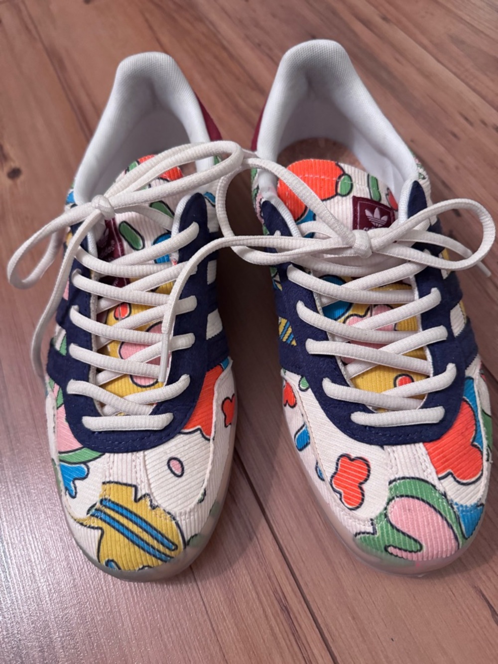 adidas gazelle Multicolor Graphic Lace-Up Sneakers with Navy Accents